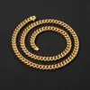 Cadena Cubana Chapada en Oro de 22 Quilates Hip-Hop Europeo y Americano Acero de Titanio Collar para Hombres, Joyería Transfronteriza, Accesorios de Cadena de Acero Inoxidable, Hecho a Medida