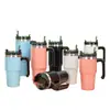 Taza Fría para Hielo de Coche de 30 oz Acero Inoxidable 304 Vacío Doble Asa Taza Termo Taza de Coche Personalización Multicolor