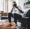 Marca Tendência Transfronteiriça Stone Novo Europeu e Americano Cor Sólida Calça Casual Distintivo de Bússola Calça Jogger Moletom Unissex Caimento Solto