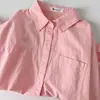 Camisa Casual Holgada para Mujer 2024 Primavera Nueva Bordada de Poni Algodón Lavado Manga Larga Versátil Camisa para Vestir por Capas