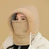 Gorro Lei Feng de Forro Polar Cálido de Invierno para Mujer, Sombrero con Bufanda para Cuello y Máscara Integradas, Grueso y Cálido, para Esquiar y Ciclismo, Resistente al Viento