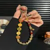 Cadena de Teléfono de Cristal de Cinco Vías de Alta Gama para Dios de la Riqueza, Exquisita Cadena Estilo Ins para Atraer la Fortuna, Colgante Llavero de Cámara Ccd