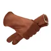 Luvas Quentes de Outono e Inverno com Lã Adicionada e Espessamento, Compatíveis com Tela de Toque, à Prova de Vento, Resistentes ao Frio, Ciclismo ao Ar Livre, Luvas Antiderrapantes de Cinco Dedos, Transfronteiriças