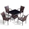 Conjunto de Mesa e Cadeiras de Vime para Pátio, Combinação de Vime para Jardim, Quintal, Ar Livre, À Prova d'Água, Resistente ao Sol, Mesa e Cadeiras de Jantar para Lazer, Vime PE