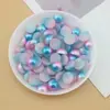 Materiales para accesorios de cabello estilo coreano DIY: Cuentas semi-redondas iridiscentes de imitación de concha, perlas de imitación de ABS, cuentas sueltas de colores, degradado de sirena