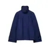 Novedades de otoño transfronterizas: Moda femenina estilo europeo y americano, chaqueta versátil con cremallera y manga larga