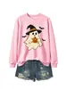 Amazon eBay loja independente fofa e divertida da moda feminina outono e inverno estampa de leopardo bruxo fantasma morcego moletom para exportação
