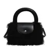 Bolso peludo de estilo casual de otoño para mujer 2025 Nuevo bolso de mano de felpa lindo Bolso cruzado casual de aspecto elegante