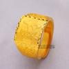 Anillo de moda para hombre chapado en oro cobre fortuna chapado al vacío oro de imitación cuadrado abierto móvil regalo en stock suministro directo