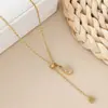 Collar de acero de titanio cadena de clavícula con letra cadena Yiwu fábrica de joyería moda lujo ligero sin decoloración venta al por mayor