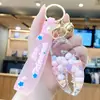 Llavero Creativo de Cangrejo con Pinza de Cangrejo y Perlas de Arena Movediza Colgante para Bolso de Pareja Exquisito Lindo Adorno de Llavero Regalo Venta al por Mayor