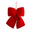 2026 Decoraciones Navideñas de Venta Caliente Transfronterizas Lazo Navideño Colgante de Lazo de Terciopelo Rojo Tridimensional