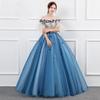Nuevo disfraz de solo para mujer, hilo de color de estudio, noble y elegante, hombros descubiertos, reunión anual, examen de arte, vestido de noche, coro, presentador
