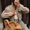 2026 Roupa Feminina Transfronteiriça Europeia e Americana Estilo Minimalista Tendência Cor Sólida Bolso Gola Alta Zíper Manga Longa Jaqueta Top