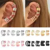 Shein Clip para Hélice de Oreja Hueso Creativo Simple Sin Perforar Juego de Cinco Piezas Pendientes Personalizados Dorados con Corte de Hoja Clip de Oreja en Forma de C