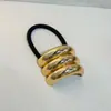 Elástico de Cabelo com Fivela Metálica para Rabo de Cavalo Feminino, Estilo Estrela da Moda Coreana, Corda de Cabelo para Rabo de Cavalo, Elástico de Cabelo em Arco Semicircular, Estilo Europeu e Americano