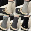 Meias de Lã Outono e Inverno para Mulheres, Meias de Cano Médio com Bolinhas Pequenas e Renda, Meias Quentes Espessas Simples Estilo Coreano para Mulheres