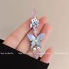 Nuevo colgante de mariposa de esmalte al óleo de color tejido a mano chino, colgante de moda de dibujos animados, llavero colgante de pez de madera