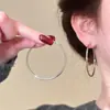 Moda Coreana y Japonesa Pendientes de Aro Grandes de Marca Exagerados de Moda 2026 Nuevo Estilo Pendientes de Círculo Grande para Mujer Aretes de Presión Aros de Oreja Accesorios para Orejas
