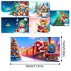 Tarjetas de Felicitación Navideñas Populares Transfronterizas Multiserie Hechas a Mano con Diamantes Juego de 9 Piezas con Sobres Pegatina de Diamante Dibujos Animados Juego de 6 Piezas