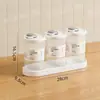 Potes selados para grãos e cereais, armazenamento de grãos grossos para cozinha, à prova de umidade, à prova de insetos, transparentes com marcações de escala
