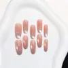 Dedos de Jade Transparente de Hielo 30 Piezas Uñas Portables de Dibujos Animados Hechas a Mano Puras Nuevas Manicura Prehecha Puntas de Uñas Portables Dulces