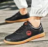Tênis Kung Fu Taijiquan Feminino Sapatos Tai Chi Chenjiagou Couro Macio de Vaca Sapatos Wushu Masculino Sapatos de Treino