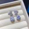 Pendientes de gota de agua con colgante de circón exquisito europeo y americano, juego de anillos y collares, accesorios de nicho de moda de lujo ligero de alta gama para mujeres