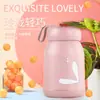 Tazas de vidrio mini portátiles lindas al por mayor con carcasas de plástico, adorables, compactas, de alto valor, tazas de agua de doble capa con impresión