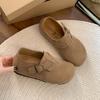 Zapatos Planos Burken que Aumentan la Altura para Viajeros Diarios Mujer 2025 Nuevo Primavera y Otoño Retro Redondo Clásico Zapatos de Una Sola Pieza