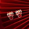 Pendientes Festivos de Borla Despertar del León Rojo con Diseño Asimétrico, Elegantes de Año Nuevo, Joyería para Orejas Única de Nicho de Gama Alta