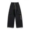 Temporada de primavera y otoño, pantalones de trabajo para adolescentes, pantalones largos casuales de pierna recta para estudiantes de secundaria y preparatoria, pantalones de pierna ancha para niños mayores