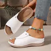 Sandalias Casuales de Cuña con Plataforma Gruesa de Talla Grande para Mujer, Adecuadas para Uso en Exteriores, Verano 2026, Tacón Medio, Zapatos de Playa de Moda, Talla 43