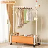Perchero de pie para comercio exterior, perchero vertical simple para dormitorio del hogar, entrada de puerta, almacenamiento integrado con ruedas, almacenamiento