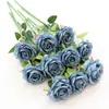 Flor Artificial Rosa de un Solo Tallo Decoración de Mesa de Hotel para el Hogar Flor Falsa Flor de Seda Artificial de Boda Venta Directa de Fábrica