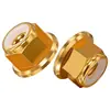 Tuerca de Bloqueo Externo Hexagonal con Brida de Aleación de Aluminio Dorado, Tapa de Tornillo Engrosada Antiaflojamiento M2M2.5M3M4M5M6M8
