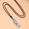 Plata Pura 999 Bolsa Antigua Bagua Navideño Vaca Retro Colgante de Plata Esterlina Collar de Pareja para Hombres y Mujeres