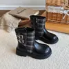 Botas para niña, nueva colección otoño 2026, botines estilo Martin para niños, botines de piel estilo princesa británica, botines de moda estilo coreano para niñas pequeñas