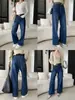 Chegada Nova de Outono Cisnann: Jeans Americano Retrô Lavado de Cintura Alta, Modelagem Solta que Afina, Lavagem Cat-Eye SN9178