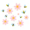 D22813 Múltiples Modelos de la Serie Flor de Abeja de Viento Ns Pegatinas Electrostáticas para Ventana para Decoración de Vidrio de Tienda y Hogar, Visibles por Ambos Lados