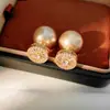 Pendientes de Plata Electrodopada en Oro Real de 14K con Aguja de Plata, Circonita y Perla, Pendientes Exquisitos y Elegantes con un Toque de Lujo Ligero y Sensación de Alta Gama, Al por Mayor