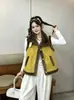 Colete de Camurça com Gola de Lã de Cordeiro Estilo Coreano Feminino Outono Inverno Pele Sintética Integrada Quente Moda Casual Roupa Externa
