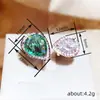 Anillo Ajustable de una Pieza Cao Shi para Mujer, Anillo Ajustable, Joyería de Zirconia Microincrustada con Forma de Gota de Agua, Joyería Noble y Elegante