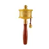 Rueda de Oración Incrustada con Cuentas de Aleación de Cobre, Rueda Dorada de Manivela, Estilo Tíbet, Seis Piezas, Rueda Dorada Pequeña para Uso Doméstico
