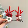 Cuernos de Reno Navideños Transfronterizos Decoración de Árbol Pequeño Pinza para el Cabello Navideña Felpa Linda Adorno para Fiesta Navideña Accesorios para el Cabello de Niñas