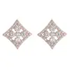 Pendientes de personalidad Square Hollow transfronterizos de metal con forma de flor de diamante, pendientes de nicho con temperamento para mujer, joyería