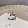 Plata de Ley 925 Nicho Lujo Accesible Anillo Abierto Asimétrico de Perlas Diseño de Alta Gama para Mujer Personalizado Estilo ins Anillo para Dedo Índice