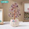 Grava de Cristal Natural Base de Maceta de Cerámica Árbol de Cristal Adornos de Regalo de Apertura Árbol de la Fortuna para Escritorio de Hogar Oficina