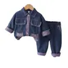 Conjunto de Ropa de Primavera para Niñas 2026 Nuevo Elegante Ropa de Primavera Infantil para Niñas, Conjunto de Dos Piezas de Manga Larga de Mezclilla, Mayoreo