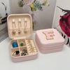 Joyero con letras creativas, portátil, estilo ins, para viajes, anillos, pendientes, collares, pendientes, caja de almacenamiento de joyas para las orejas